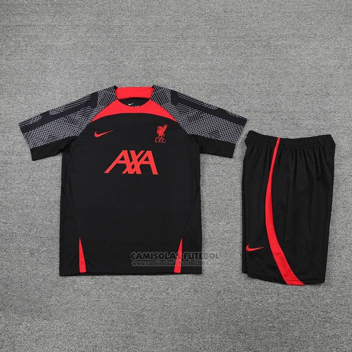 Fato de Treino Liverpool Manga Curta 2022-2023 Preto - Calcas Curta